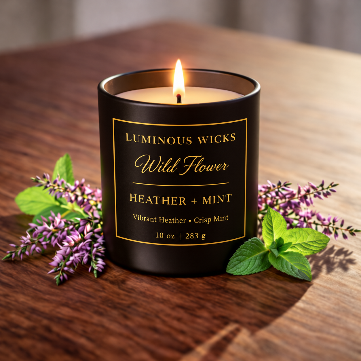 Luminous Wicks Heather & Mint 10oz Luxury Candle