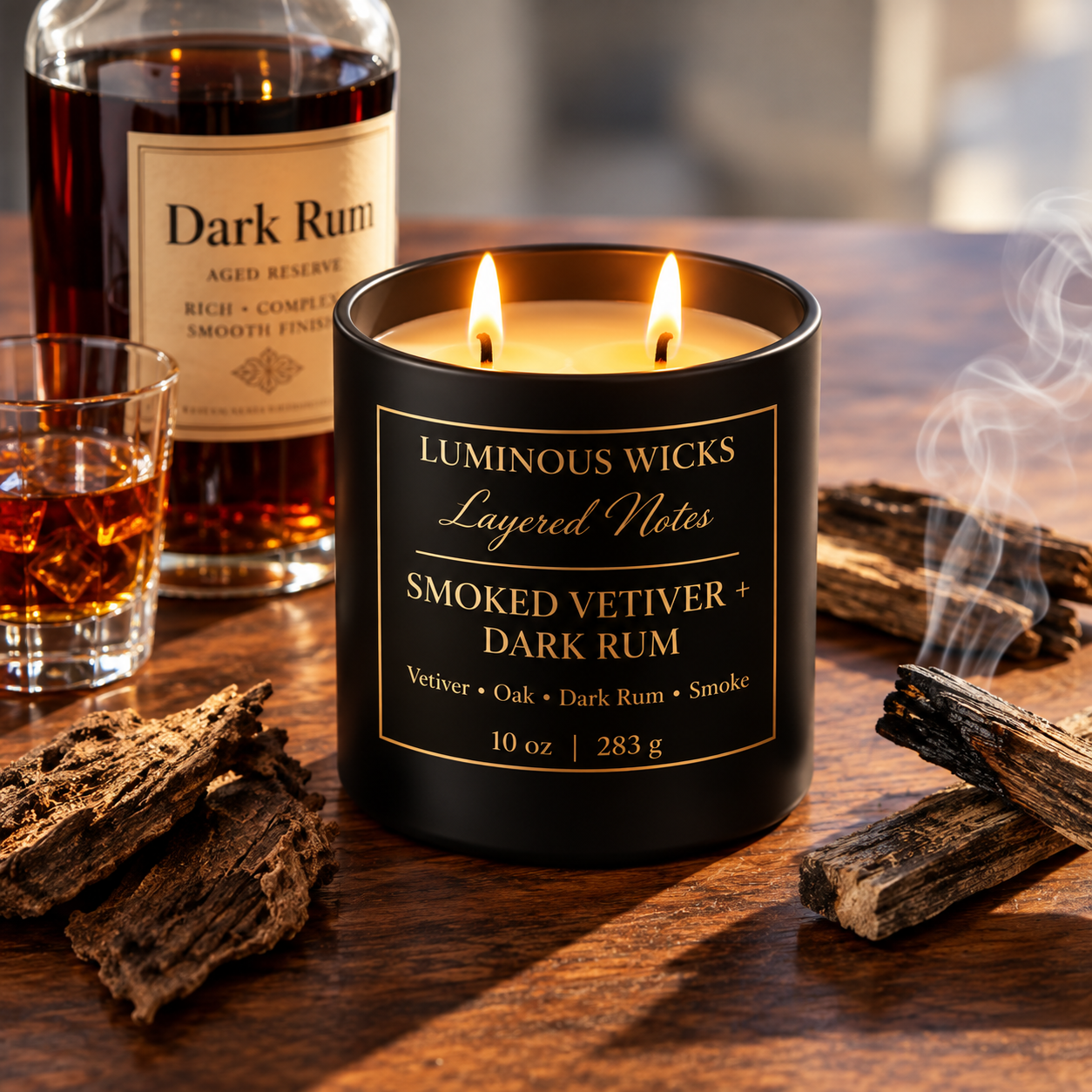 Oakwood & Aged Vanilla 10oz Candle