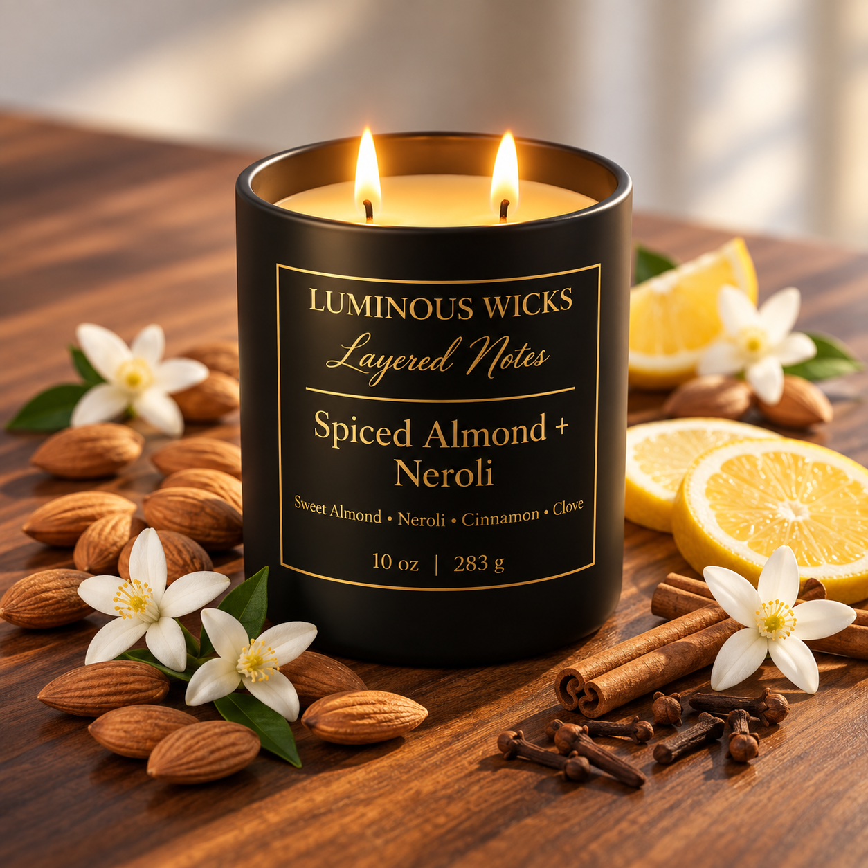 Spiced Almond & Neroli 10oz Candle