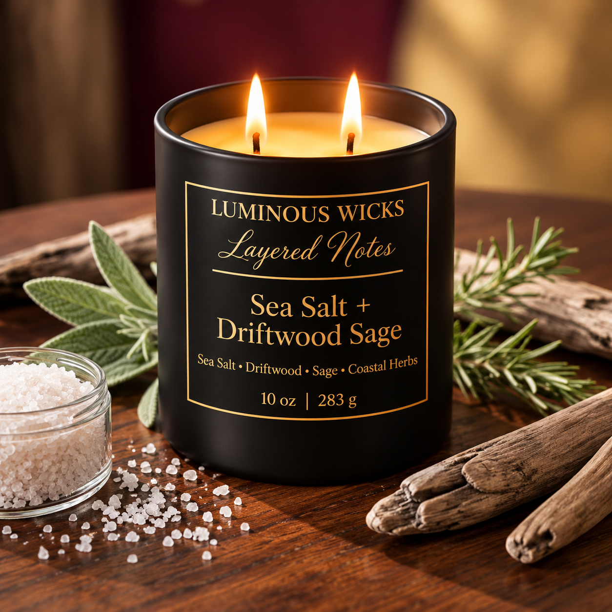 Sea Salt & Driftwood Sage 10oz Candle