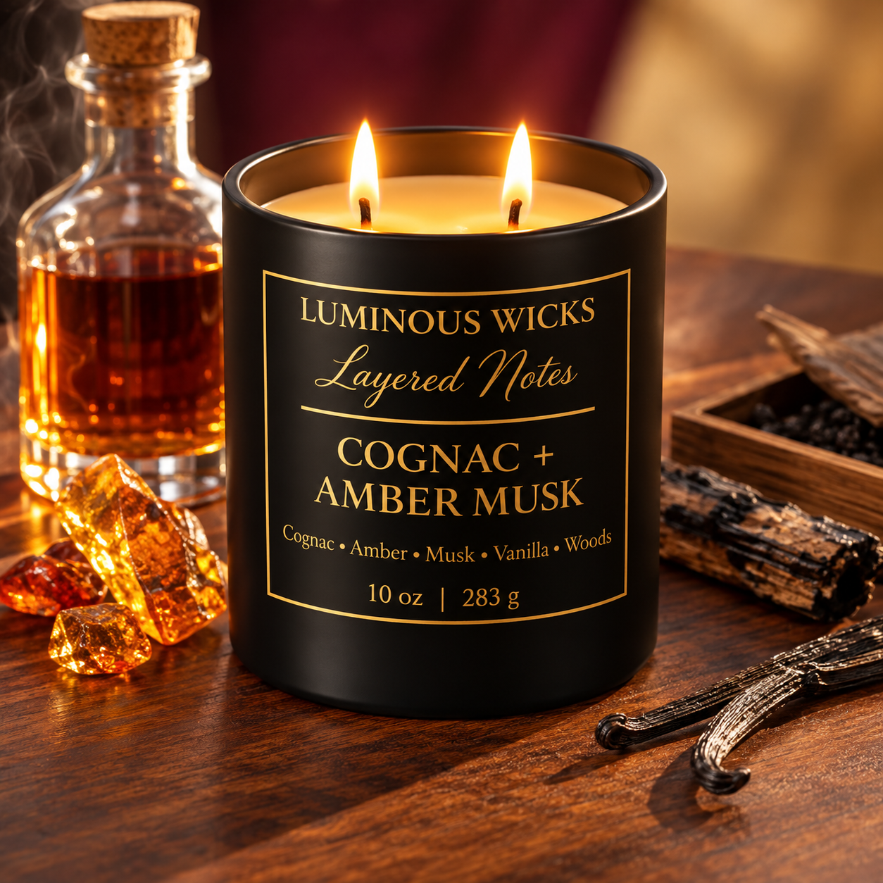 Cognac & Amber Musk 10oz Candle