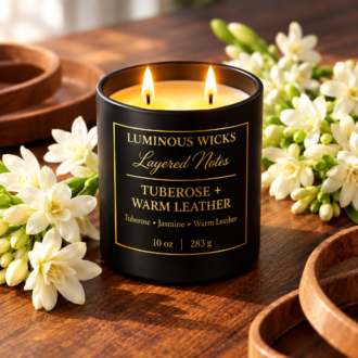 Tuberose & Warm Leather 10oz Candle