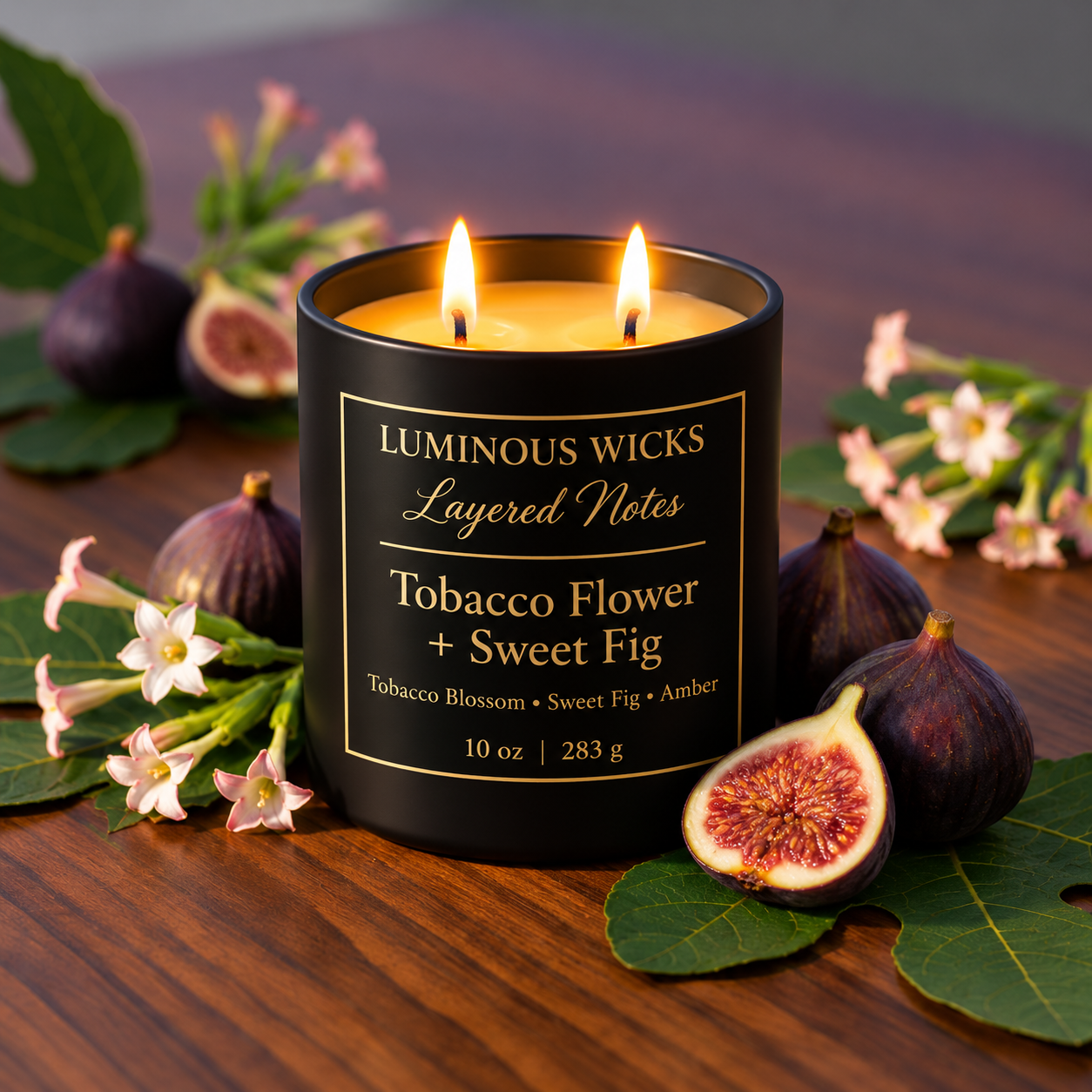 Tobacco Flower & Fig Leaf 10oz Candle