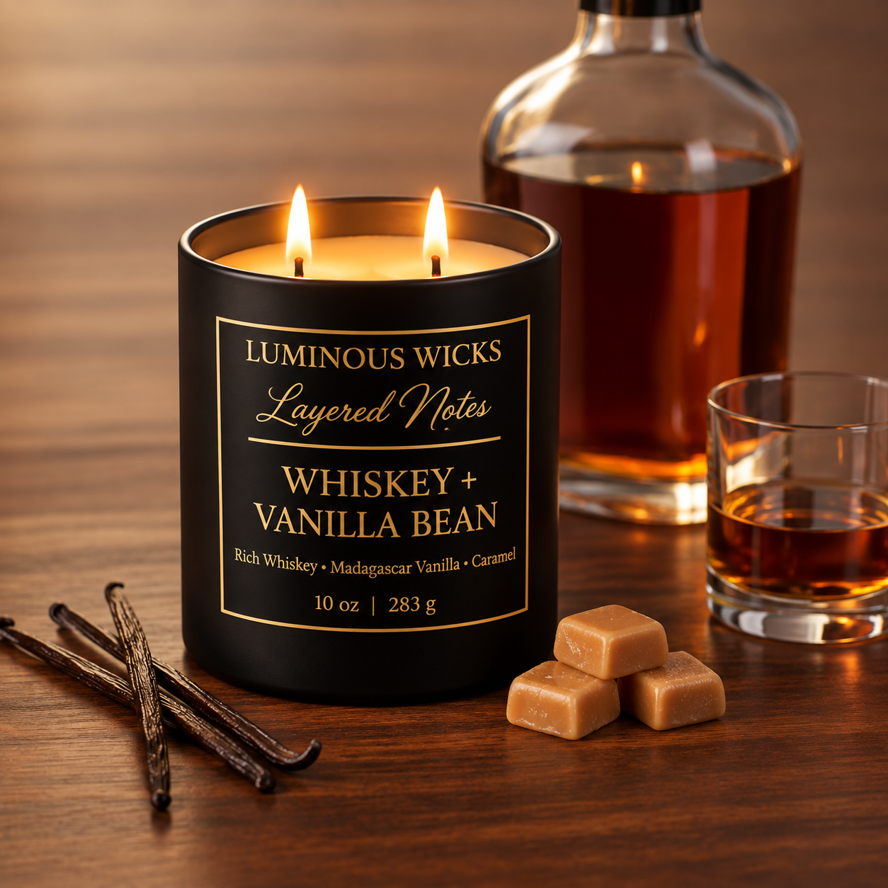 Whiskey & Vanilla Bean 10oz Candle