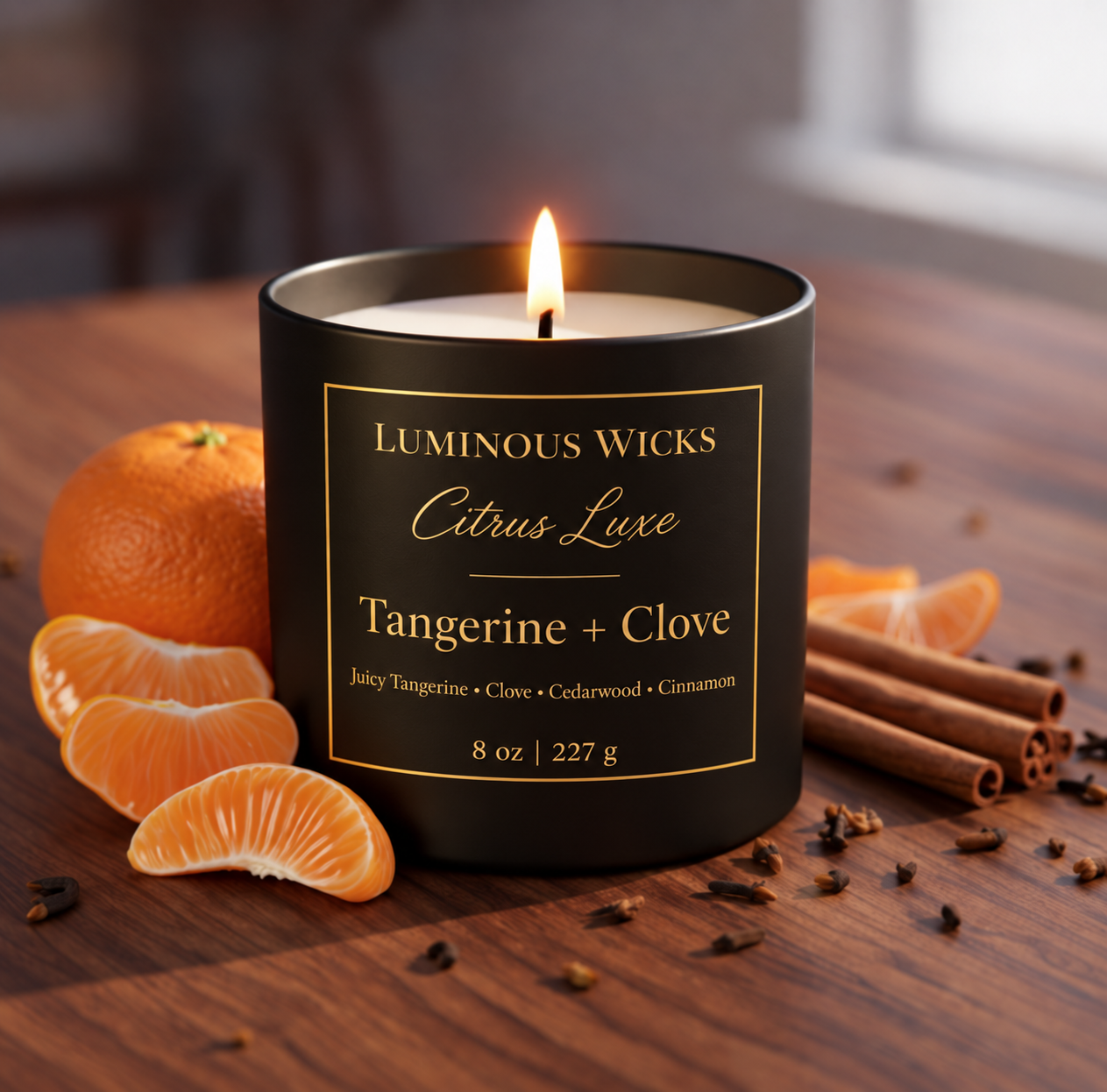 Luminous Wicks Tangerine & Clove 8oz Luxury Candle
