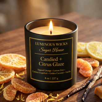 Luminous Wicks Candied Citrus Glaze 8oz Luxury Candle