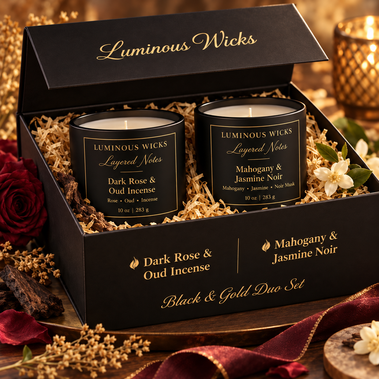 Luminous Wicks Black & Gold Duo Gifting