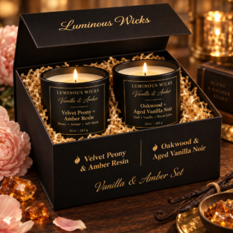 Luminous Wicks Vanilla & Amber Set Gifting