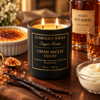 Luminous Wicks Crème Brûlée Velvet 10-ounce two-wick candle