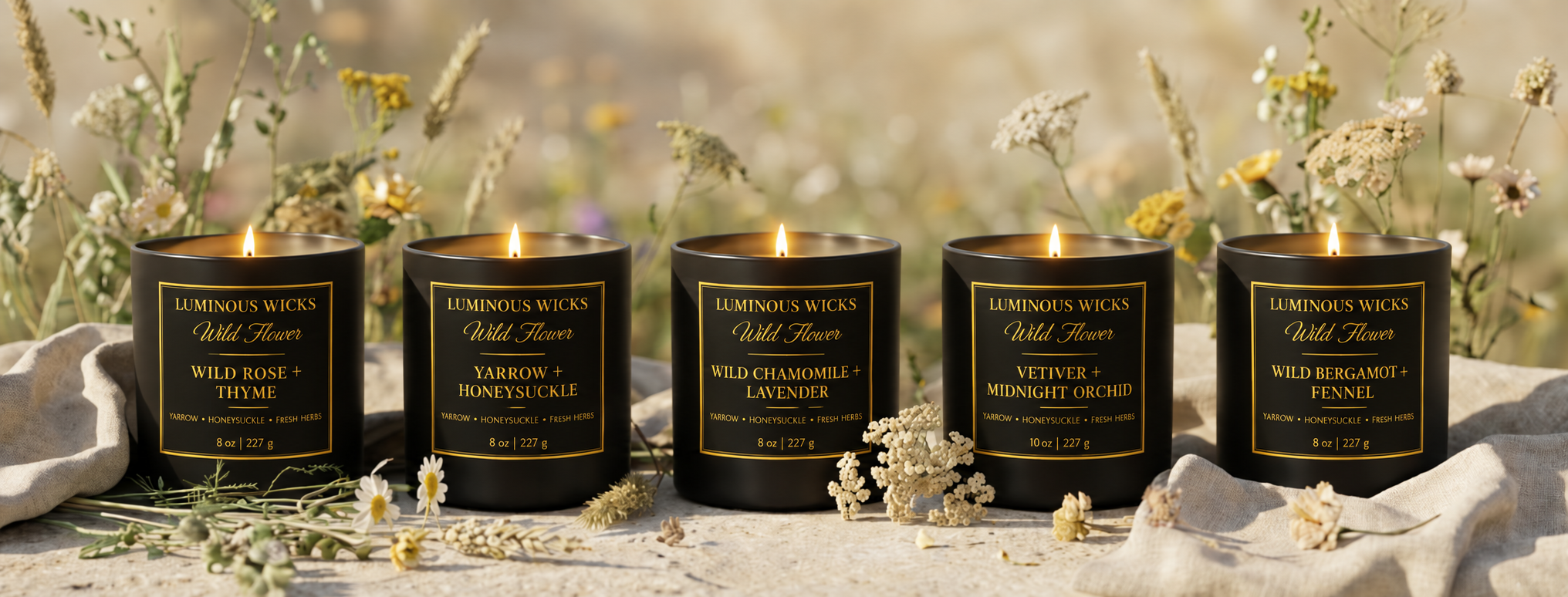 Luminous Wicks Wild Flower Collection Banner